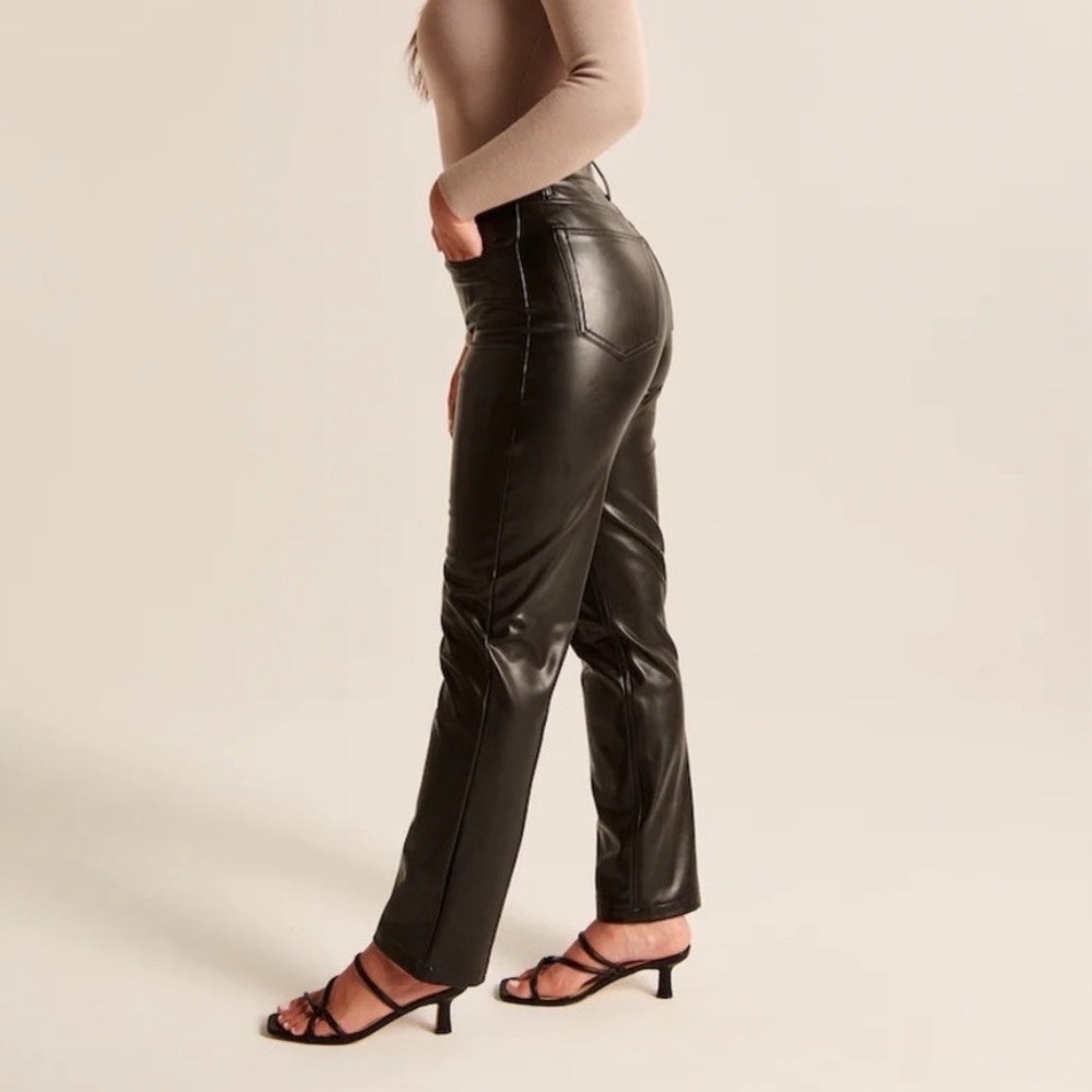 Abercrombie curve love high-rise leather pants 27